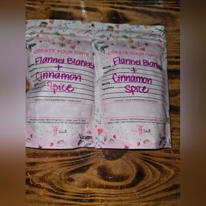 Pink Zebra Flannel Blanket and Cinnamon Spice Set